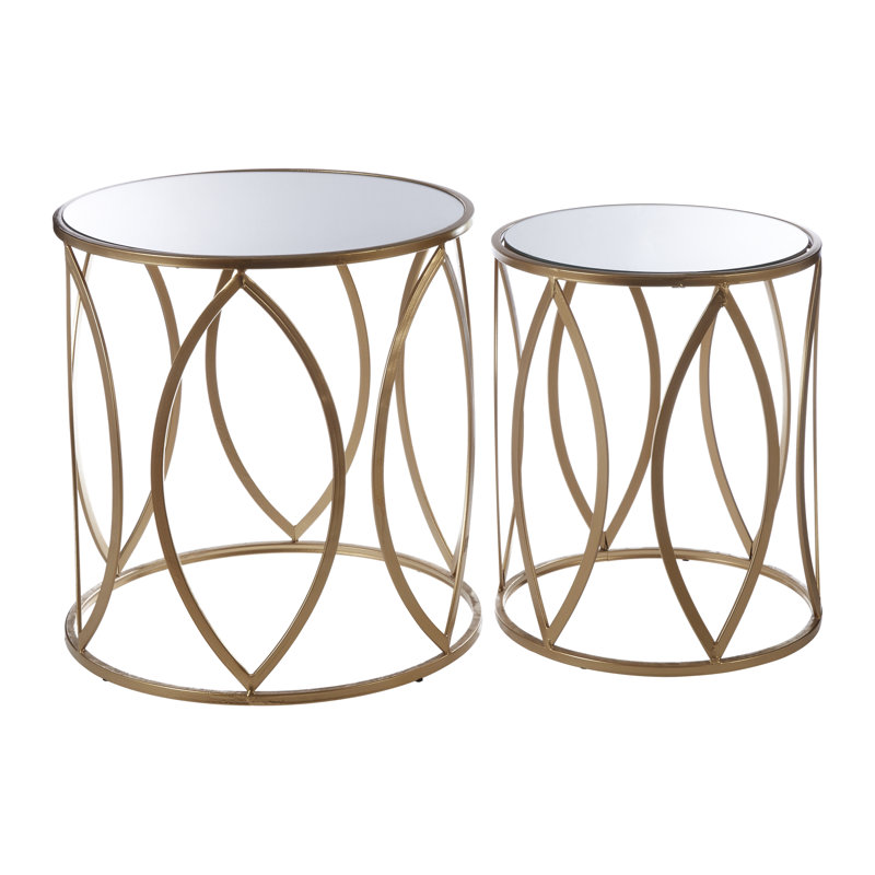 Erika Glass Top Frame Nesting Tables