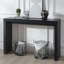 Console moderne noire avec design nervuré, console en bois, table d'entrée de l 47 po, console étroite de table d'entrée noire, table de couloir moderne, table de canapé moderne, table de salon