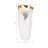 Decorative Cylinder Vase with Curved Edge Top for Home Decor – Contemporary Tall Flower Vase for Tabletop Styling, Living Room, or Bedroom Decor – White-1810923979