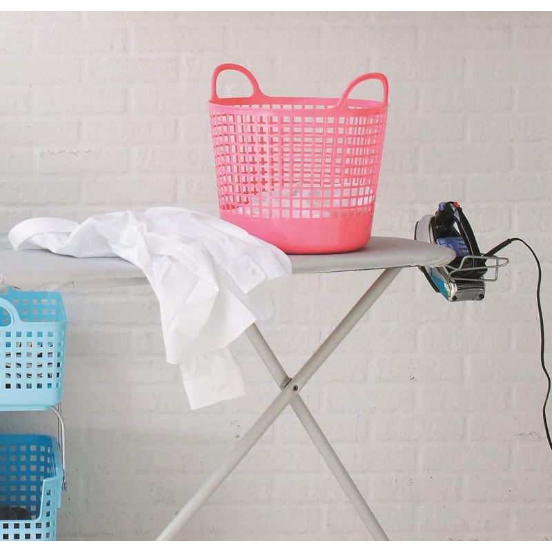 Ensemble de 2 paniers à linge en plastique blanc Like-it, Blanc, H 14,76 po x l 16,14 po x P 14,57 po