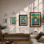 Geometric Lighthouse Art Deco - Framed Print-2025302960-2025302963