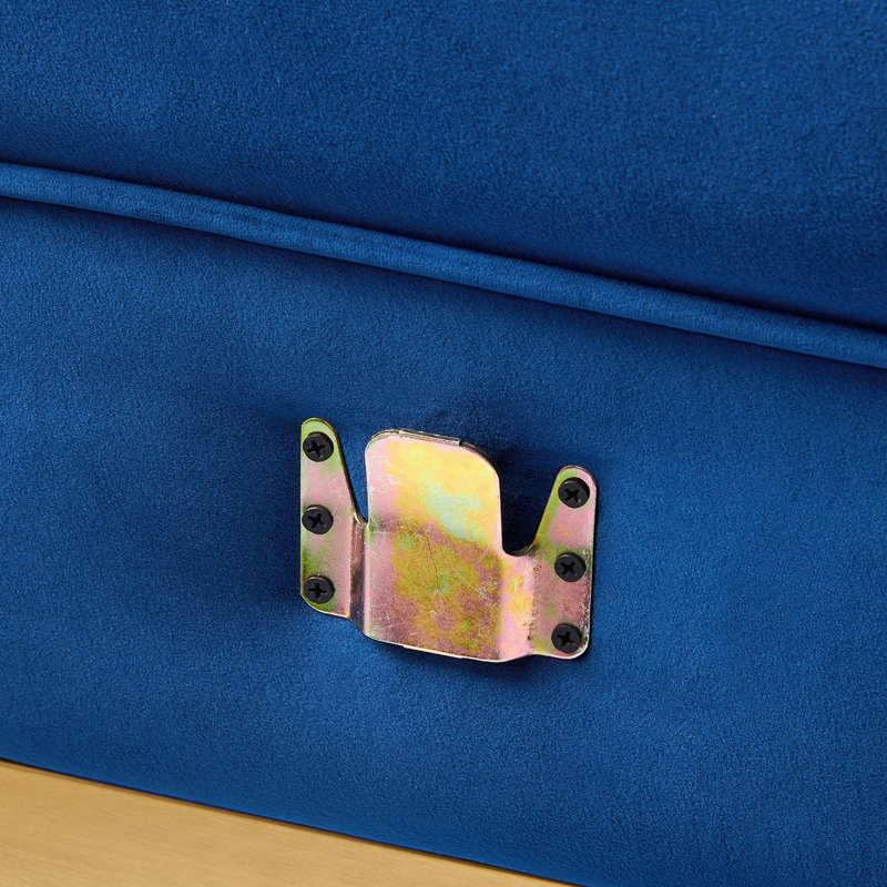 Canapé modulaire 4 pièces Sanguine Channel, Face à la gauche, Bleu marine 100% lin