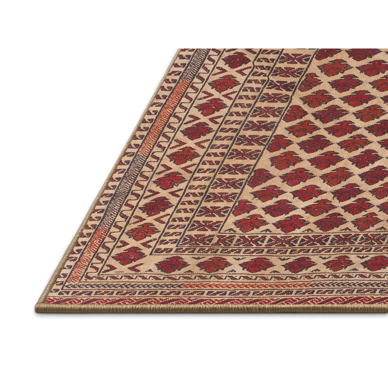 Tapis beige Southwestern, Rectangle 5 pi x 7 pi