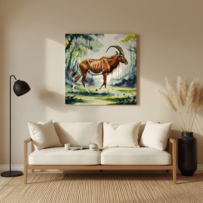 Faune bongo, art mural en métal beige