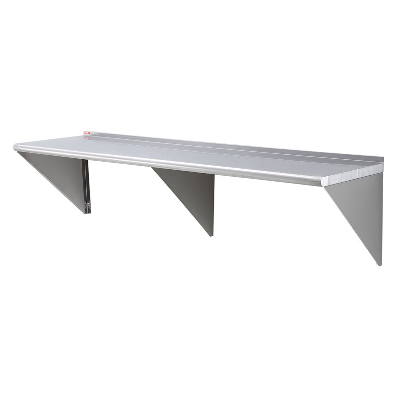 Metal Floating Shelf, 18" H x 72" W x 2.4" D