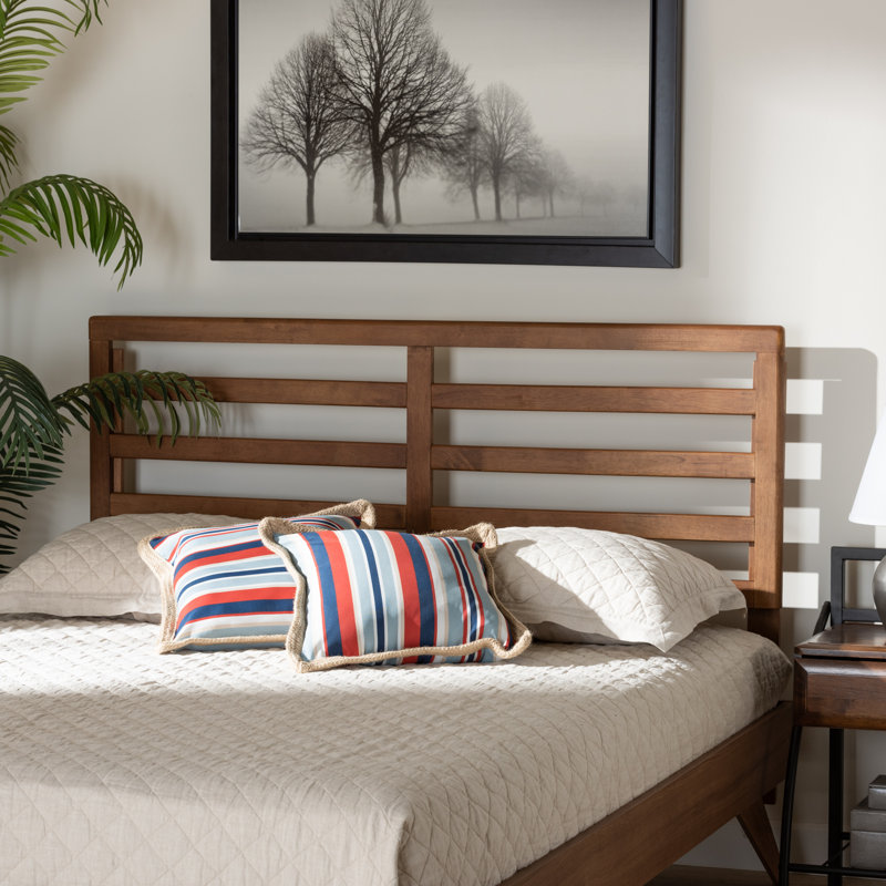 Claressa Modern & Contemporary Adjustable Queen Size Brown Finish Headboard, 50" H X 61" W X 0.8" D