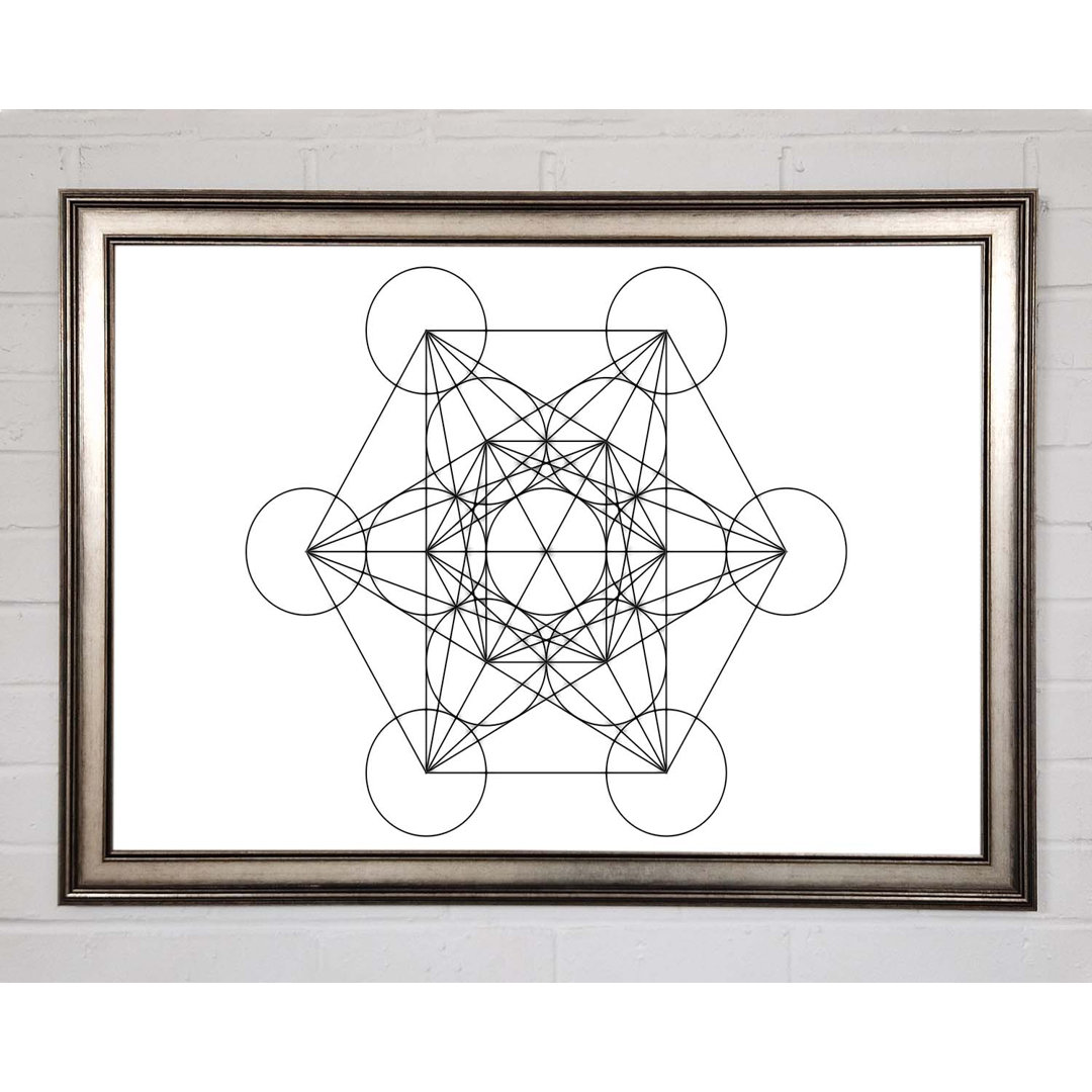 Gerahmtes Leinwandbild Metatrons Cube Drawing