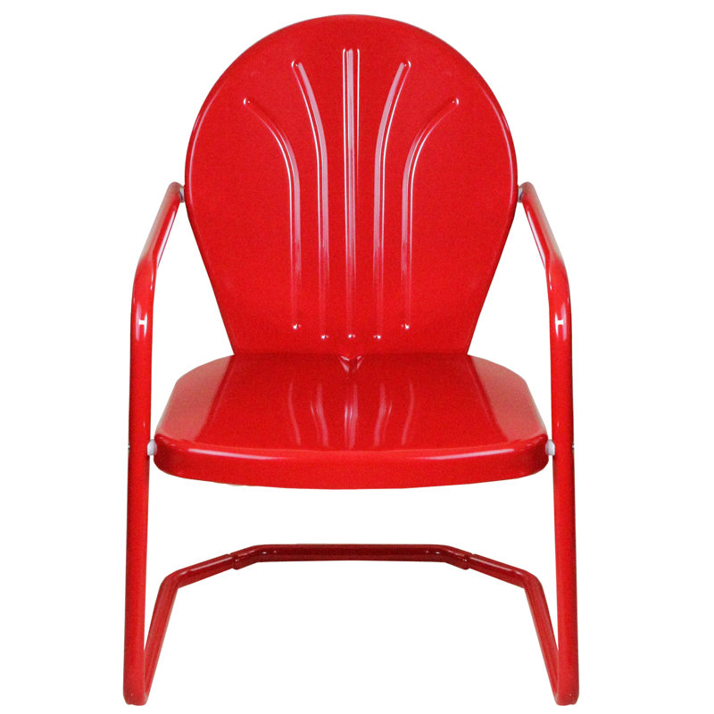 Fauteuil tulipe rétro d'extérieur 34 pouces, Rouge