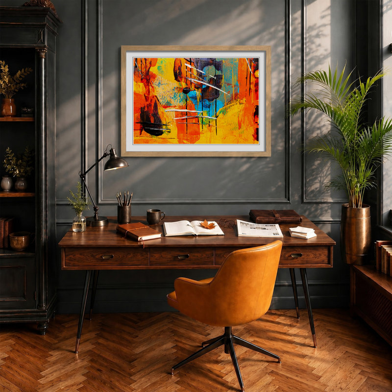Abstract Vol.474 by S.Johnson - Wall Art, Black, 62cm H x 87cm W x 2cm D