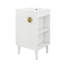 Meuble-lavabo autoportant de 20 po, armoire de salle de bain avec lavabo en céramique, porte à fermeture en douceur, rangement latéral, poignées chic en demi-lune-787143725