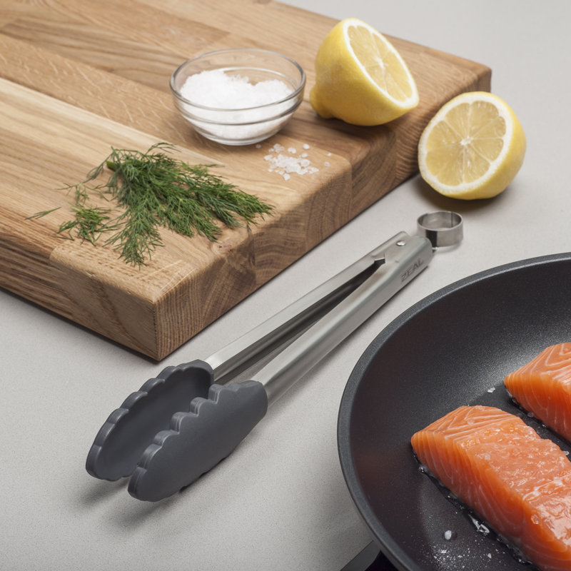 Zeal Kitchen Tong, 28.5cm L x 5.5cm W x 3cm D, Dark Grey
