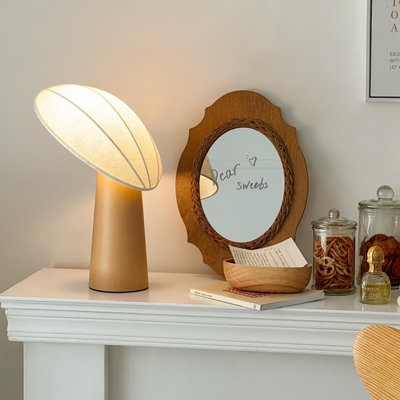 14" Bedside Table Lamp Wooden for Living Room Contemporary