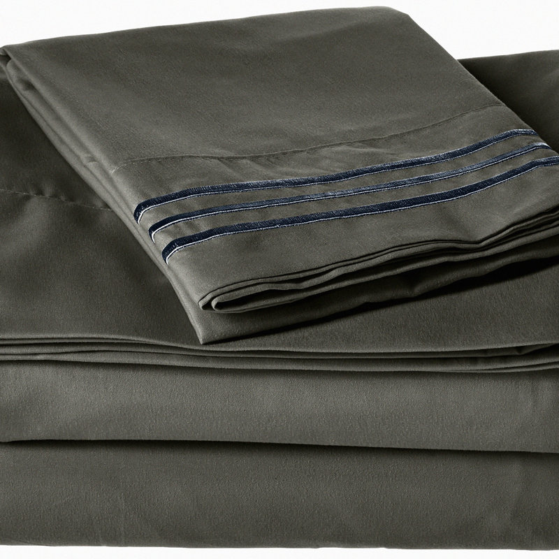 UltraSmooth WrinkleGuard 4-Piece Sheet Set, Fade Resistant, Deep Pocket, Luxe Bedding Collection, Twin XL Sheet Set, Taupe