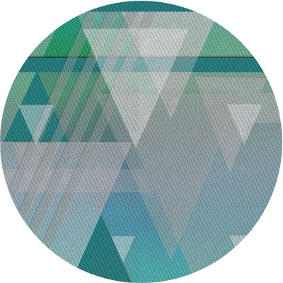 Tapis vert/blanc bleu turquoise à motifs Jeffcoat