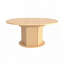 Table de salle à manger extensible ronde avec base hexagonale texturée - panneau de fibres à densité moyenne et bois d'hévéa, 47,24 po à 63 po