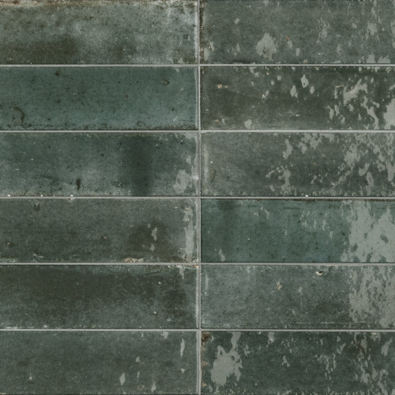 Look Series 2.5" x 9.5" Italian Porcelain Subway Tile, Avio Light Green