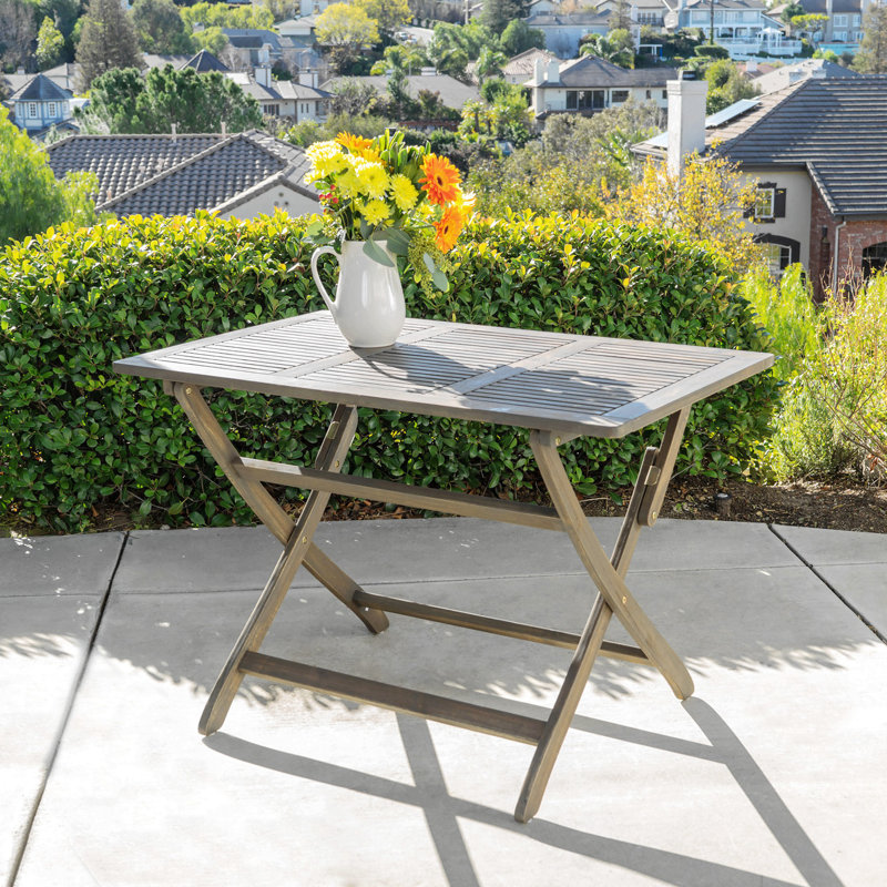 43.5" Foldable Table, Outdoor Folding Table For Tailgate Parties And RV Trips, Grey