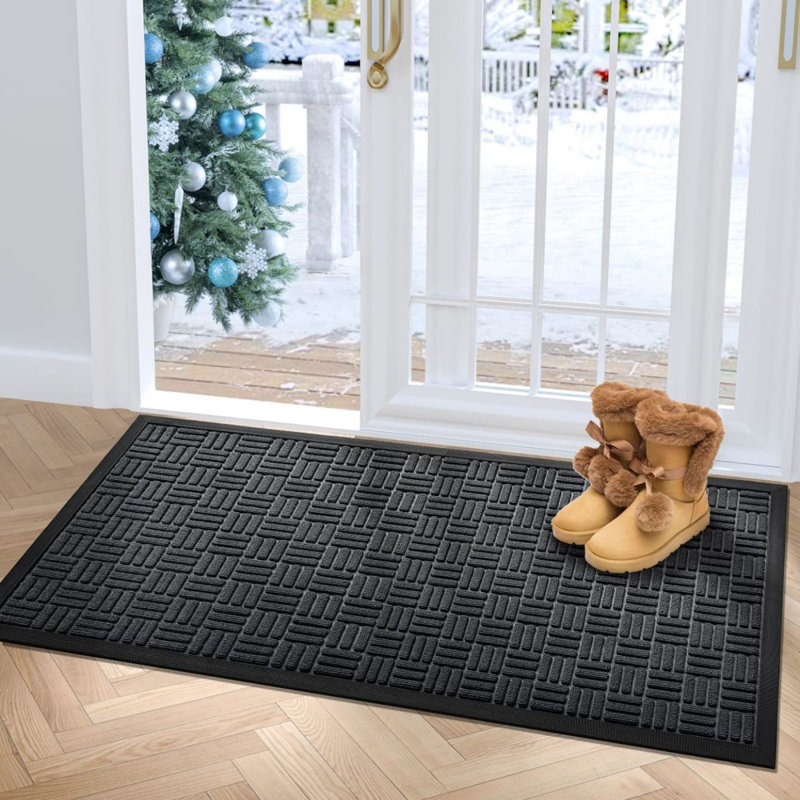 Paillasson Sharlotte, Noir, L 24 po x L 36 po 