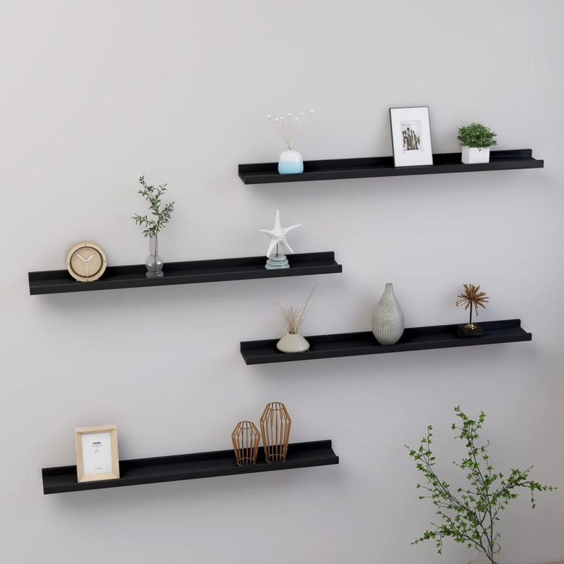 Floating Shelf, 1.2'' H x 31.5'' W x 3.5'' D, Black