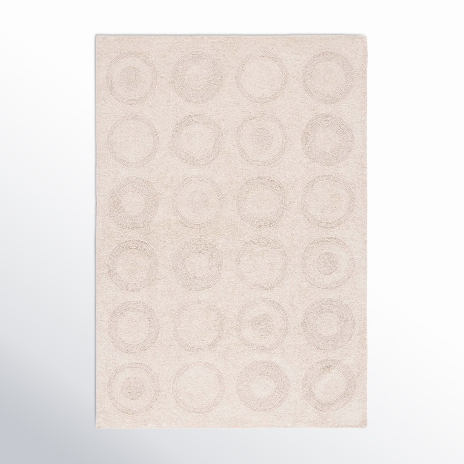 Mullen Ivory Washable Hand-Woven Cotton Rug, Rectangle 8' x 10'