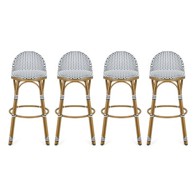 Branson Outdoor Woven Wicker Bar Stools