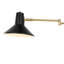 Applique murale portative de charge USB à 1 lumière en fer de style Mid-Century 16 po Jaco, noir / laiton doré-67638195