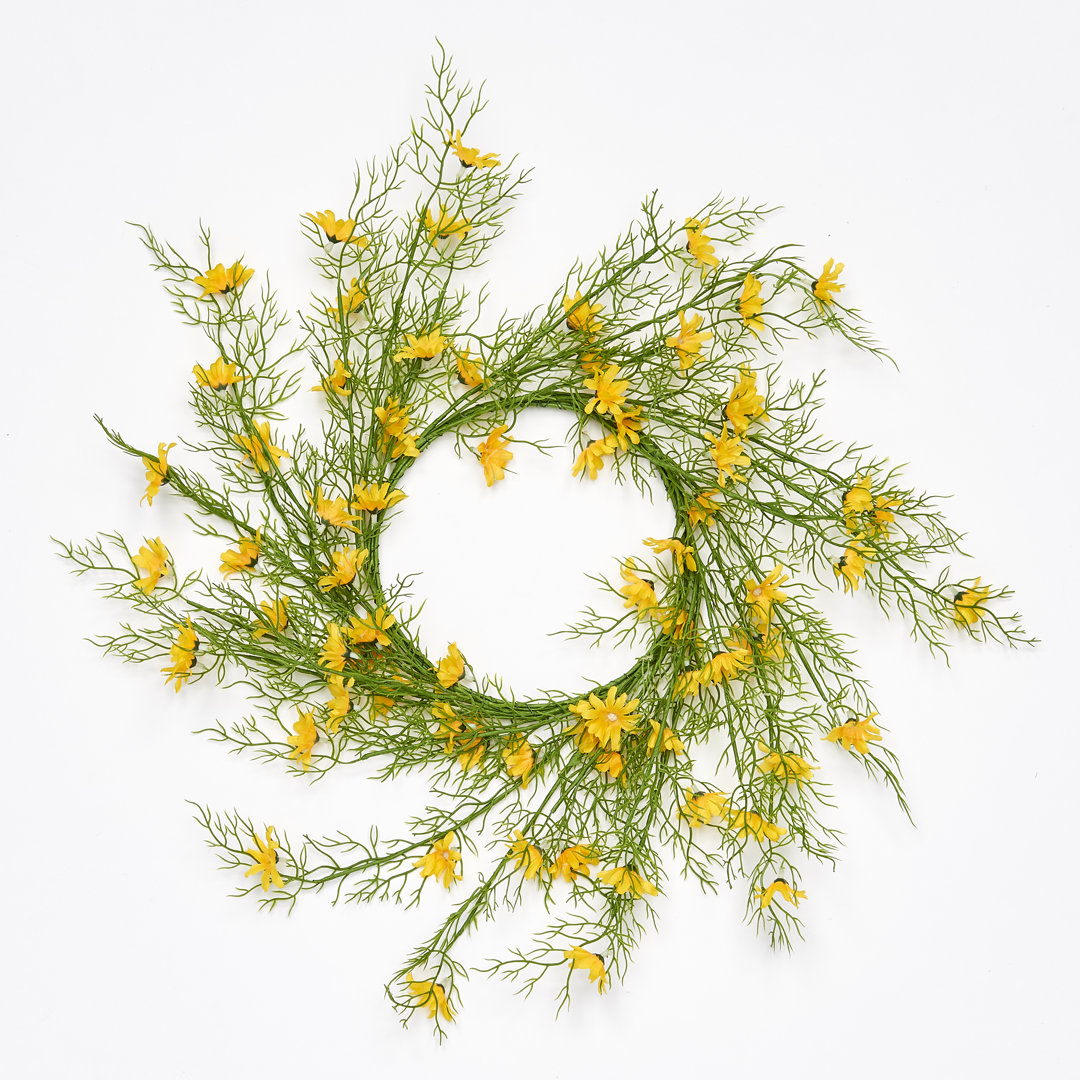 15" Spring Yellow Flower Candle Ring Primrue