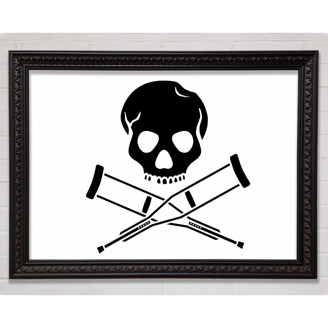 Jackass Skull N Bones B N W - Einzelner Bilderrahmen Kunstdrucke