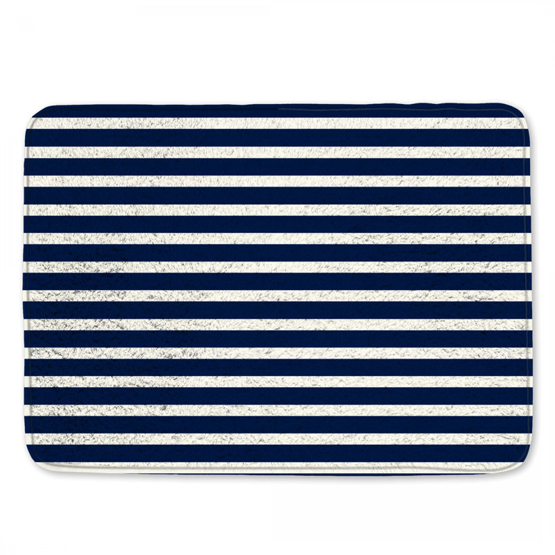 Tapis de bain bleu marine, L 34 po x L 21 po