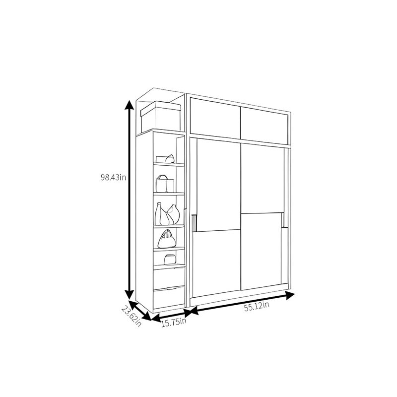 Modern Simple Sliding Door Wardrobe