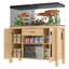 Support pour aquarium 55-75 gallons avec prise de courant (4 ports AC 2 ports USB) et rangement pour armoire, naturel