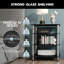 Modern Audio Cabinet With 4 Tier Glass Shelf