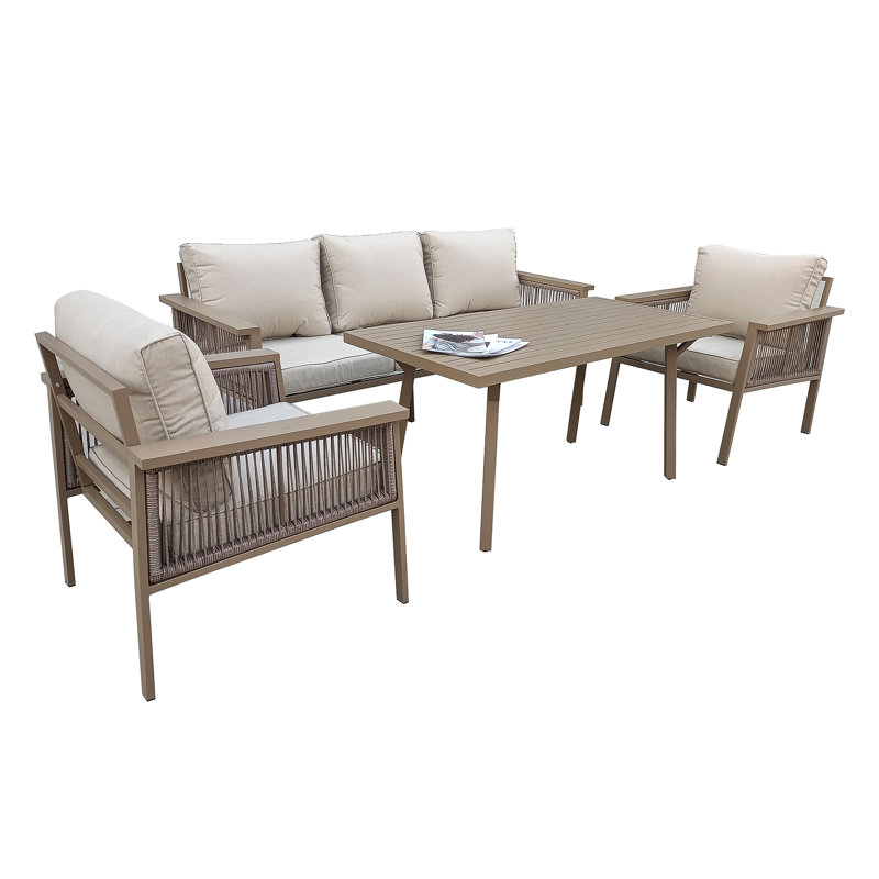 70cm Wide U-Shaped Patio Sofa with Cushions