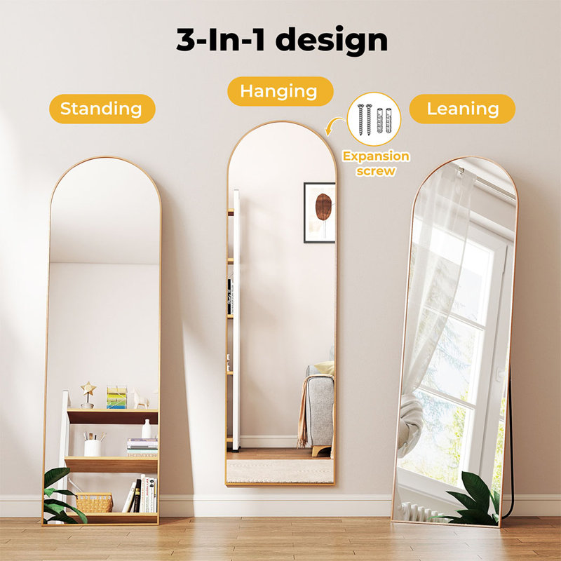 Aluminium Arch Mirror, Gold