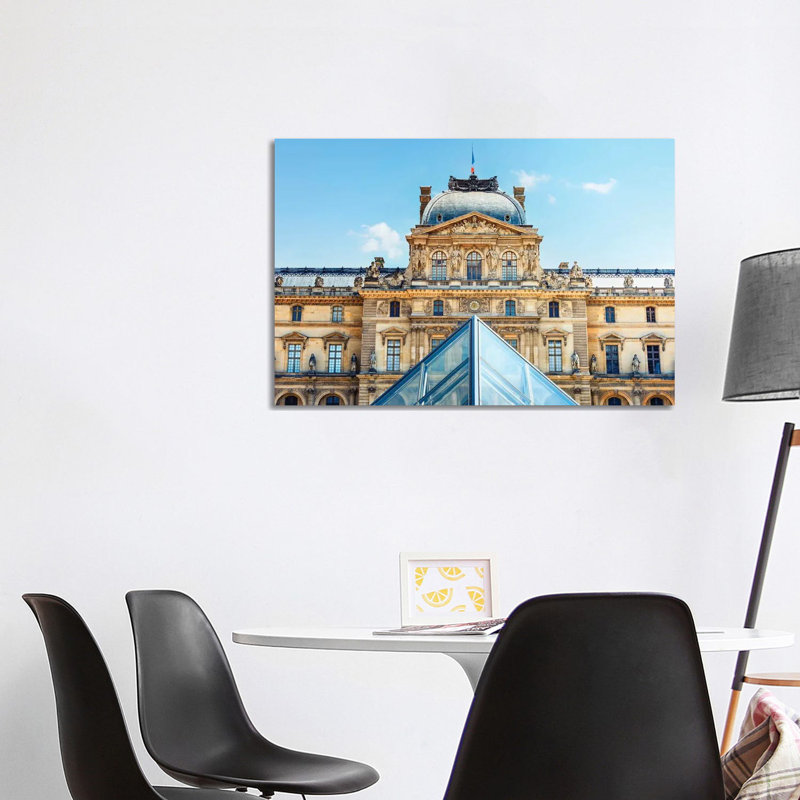Louvre Architecture 1 Piece Wall Art on Canvas, 101.6 cm H x 66.04 cm W x 1.91 cm D, Wrapped Canvas