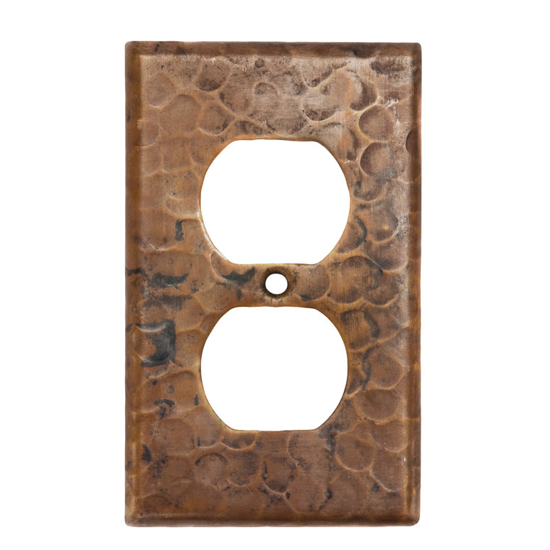 Copper Switchplate Single Duplex, 2 Hole Outlet Cover - Quantity 2 (Set of 2) Premier Copper Products