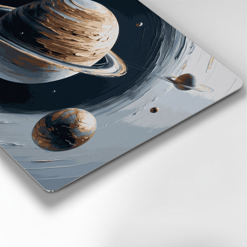 Art mural espace gris minimaliste, H 12 po x l 18 po