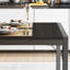 Ensemble de table de salle à manger 45,5 po pour 4 personnes, ensemble de table de cuisine avec 2 bancs, ensemble de table de salle à manger avec structure en métal et panneau de fibres à densité moyenne, coin-repas peu encombrant-746919459-771248274-746919456