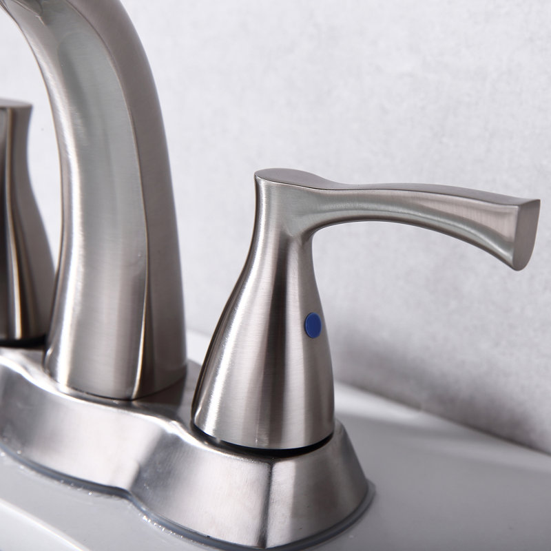 2-handle Bathroom Faucet with Drain Assembly, Brushed Nickel