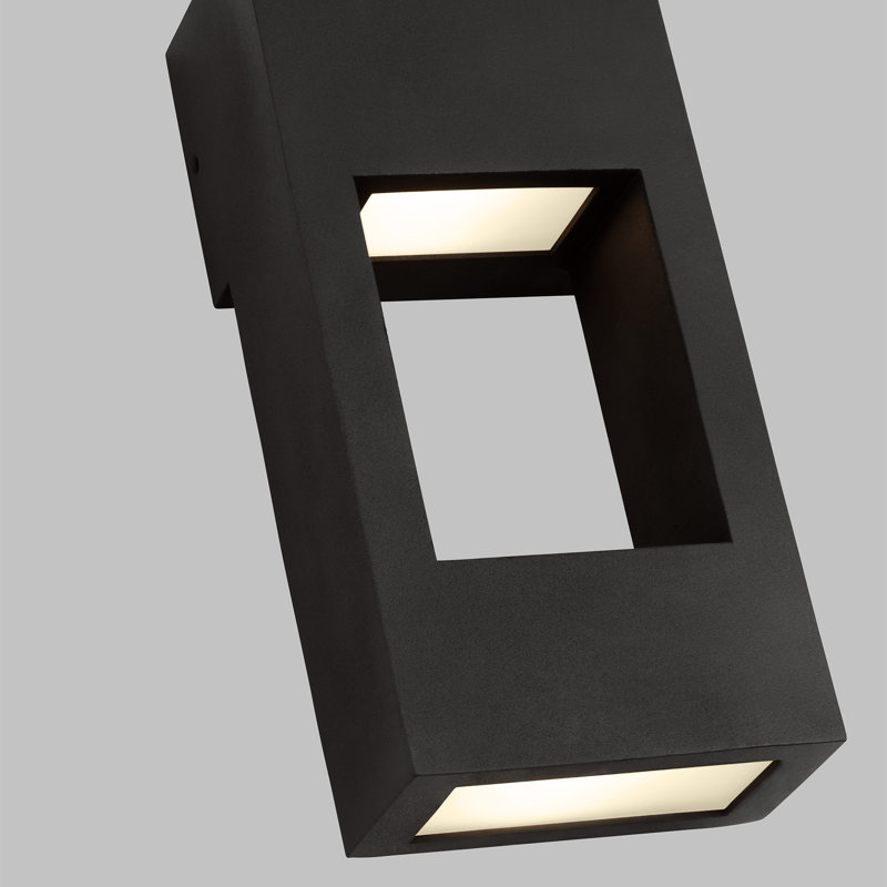 Testa LED Outdoor Flush Mount, Black, 12" H x 5.75" W x 5.75" D