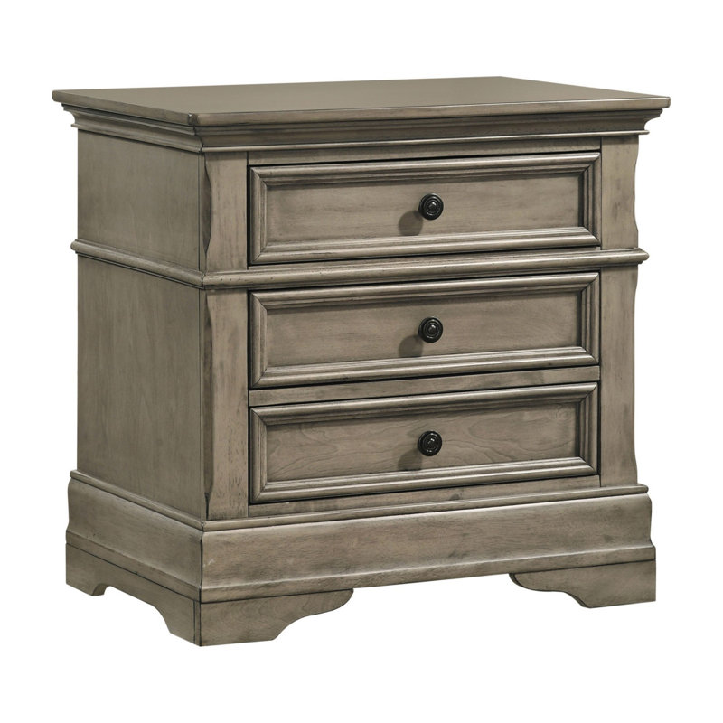 Deasia Wheat Rectangular 3-Drawer Nightstand
