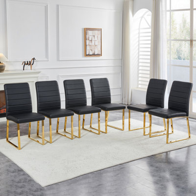 Ensemble de 6 chaises robustes: coussin de 2,1 po d'épaisseur, structure en fer, parfait pour la maison ou le bureau. Couleurs classiques, bon rapport qualité-prix