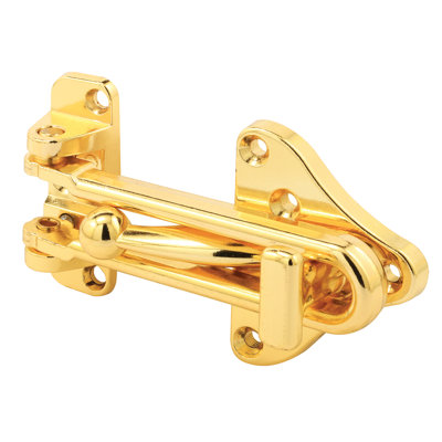 Swing Bar Door Guard With High Security Auxiliary Lock, Brass Finish (Single Pack)