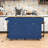 Adda Rustic Storage Kitchen Island Set with Expandable Drop-Leaf Tabletop and 2 Stools-1781461231