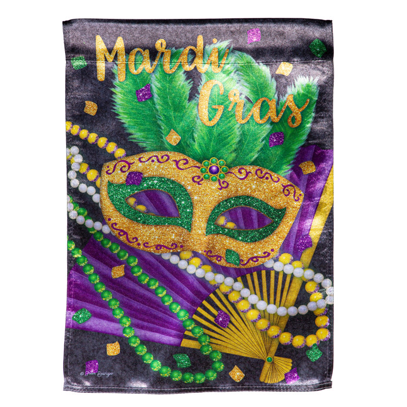 Masque et perles, drapeau de jardin lustré