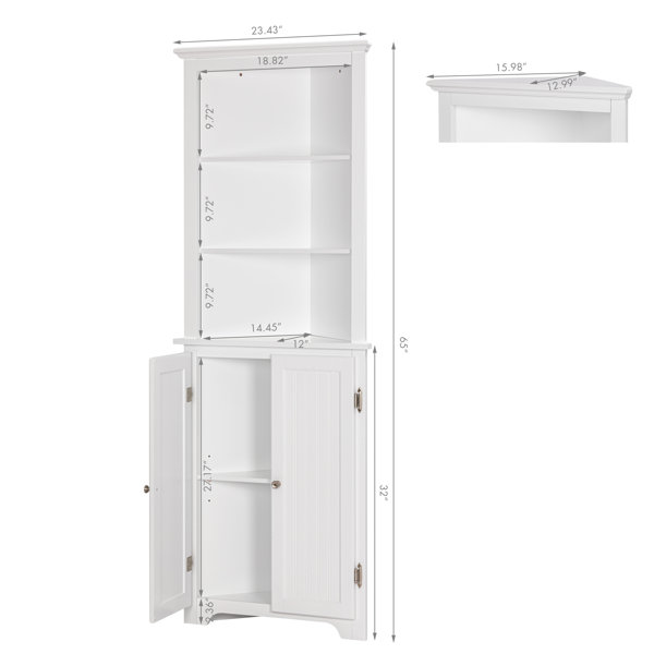 UTEX Corner Storage Cabinet, Bathroom Floor Corner Cabinet with Doors and  Shelves,Free Standing Storage Cabinet for Bathroom, Kitchen, Living