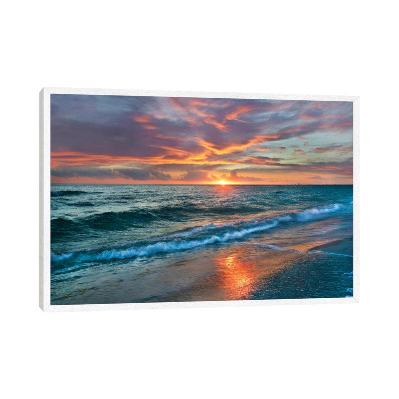 Sunset Over Ocean, Gulf Islands National Seashore, Florida by Tim Fitzharris - Floater Frame Gallery-Wrapped Canvas Giclée on Canvas