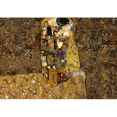 Murale abstraite pelez et collez - Klimt Golden Kiss