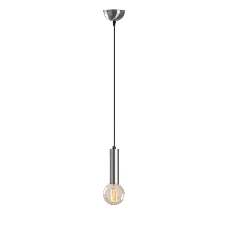 Lustre scandinave élégant, hauteur réglable, structure en métal argenté | 49,6 po x 49,6 po x 49,6 po, diamètre du capuchon: 1,6 po, plaque de base: 3,9 po | Douille E27, 40 W maximum | Éclairage élégant pour décoration intérieure moderne