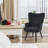Modern Upholstered Wingback Chair Faux Fur Tufted Armchair with Metal Legs-2007062970
